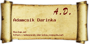 Adamcsik Darinka névjegykártya